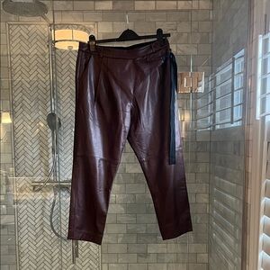 Tibi Moroon lamb Leather Dress Pants